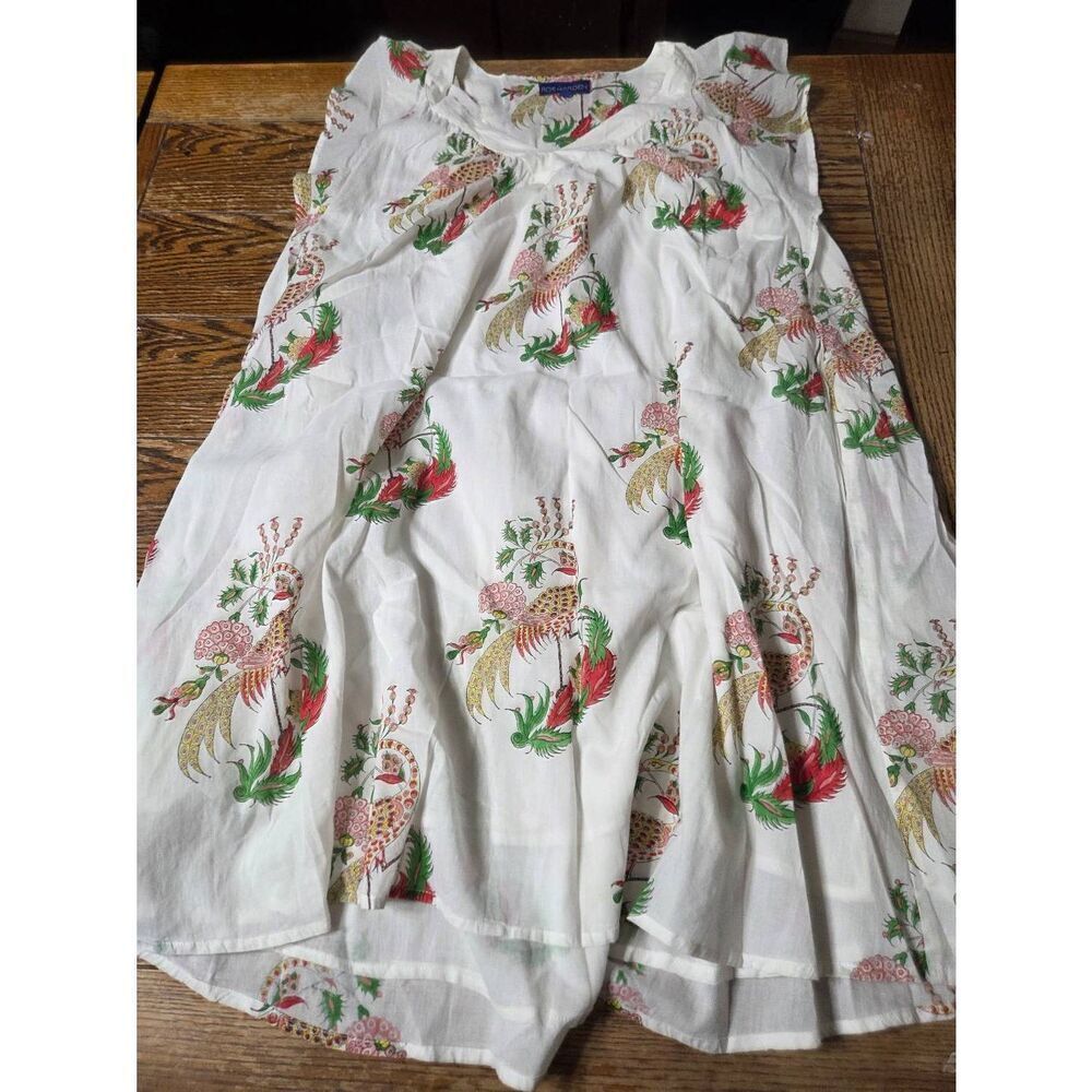 Ro's Garden Parker Ostrich A Line Shift Dress Ruffle Sleeves sz Large